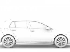 vw golf tdi 5door typ5g 2019 3D Model