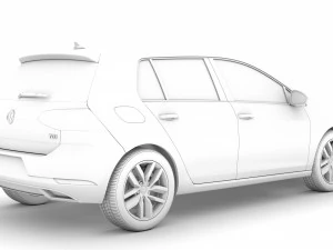 vw golf tdi 5door typ5g 2019 3D Model
