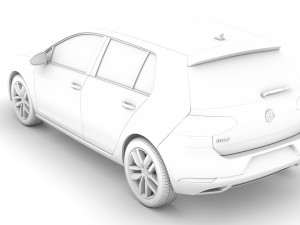 vw golf tdi 5door typ5g 2019 Modelo 3D