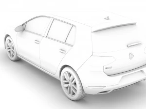 vw golf tdi 5door typ5g 2019 3D Model