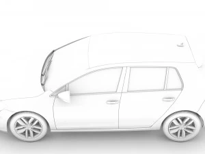 vw golf tdi 5door typ5g 2019 3D Model