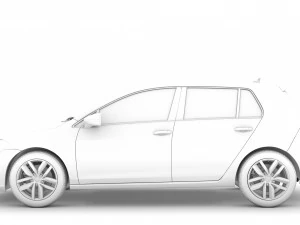 vw golf tdi 5door typ5g 2019 3D Model