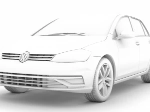 vw golf tdi 5door typ5g 2019 3D Model