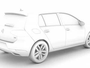 vw golf tdi 5door typ5g 2019 3D Model