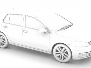 vw golf tdi 5door typ5g 2019 3D Model
