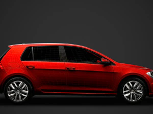 vw golf tdi 5door typ5g 2019 3D Model