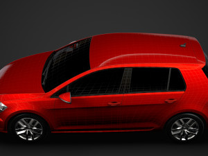 vw golf tdi 5door typ5g 2019 Modelo 3D