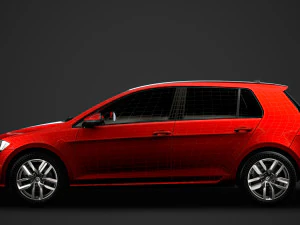 vw golf tdi 5door typ5g 2019 3D Model
