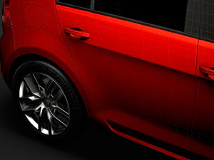 vw golf tdi 5door typ5g 2019 3D Model