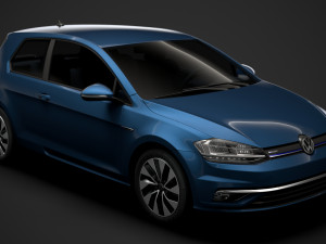 vw golf tgi bluemotion 3door typ5g 2019 3D Model