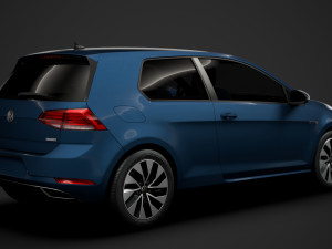 vw golf tgi bluemotion 3door typ5g 2019 3D मॉडल