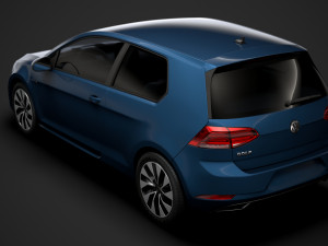 vw golf tgi bluemotion 3door typ5g 2019 3D मॉडल