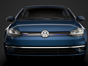 vw golf tgi bluemotion 3door typ5g 2019 3D मॉडल