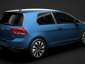 vw golf tgi bluemotion 3door typ5g 2019 3D मॉडल