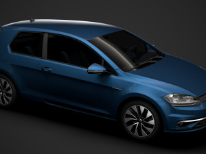 vw golf tgi bluemotion 3door typ5g 2019 3D मॉडल