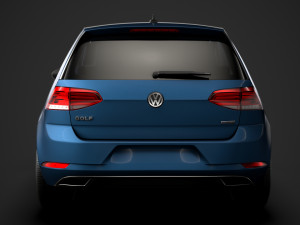 vw golf tgi bluemotion 3door typ5g 2019 3D मॉडल