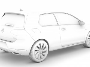 vw golf tgi bluemotion 3door typ5g 2019 3D मॉडल