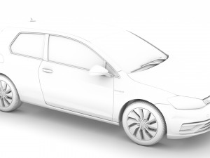 vw golf tgi bluemotion 3door typ5g 2019 3D मॉडल