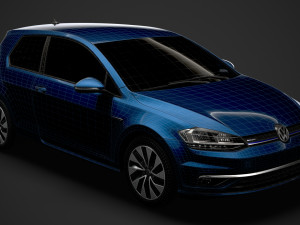 vw golf tgi bluemotion 3door typ5g 2019 3D मॉडल