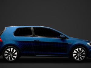 vw golf tgi bluemotion 3door typ5g 2019 3D मॉडल