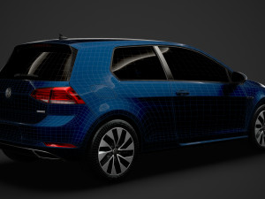 vw golf tgi bluemotion 3door typ5g 2019 3D मॉडल