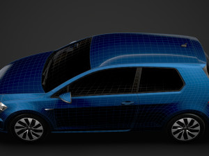 vw golf tgi bluemotion 3door typ5g 2019 3D मॉडल