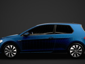 vw golf tgi bluemotion 3door typ5g 2019 3D मॉडल