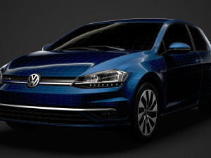 vw golf tgi bluemotion 3door typ5g 2019 3D मॉडल