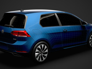 vw golf tgi bluemotion 3door typ5g 2019 3D मॉडल