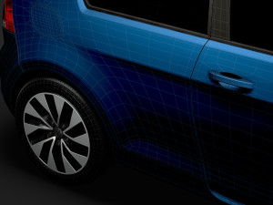 vw golf tgi bluemotion 3door typ5g 2019 3D मॉडल