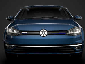 vw golf tgi bluemotion 5door typ5g 2019 3D Model