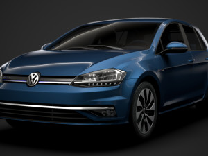 vw golf tgi bluemotion 5door typ5g 2019 3D Model