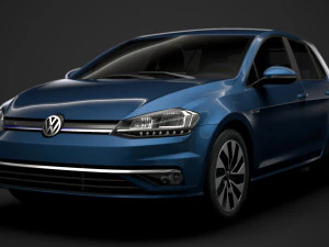 vw golf tgi bluemotion 5door typ5g 2019 3D Model