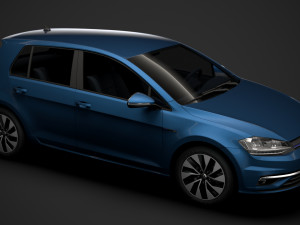 vw golf tgi bluemotion 5door typ5g 2019 3D Model