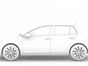 vw golf tgi bluemotion 5door typ5g 2019 3D Model