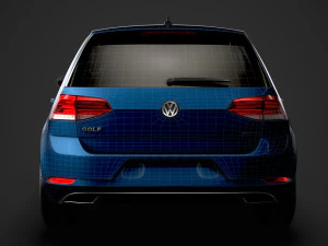 vw golf tgi bluemotion 5door typ5g 2019 3D Model