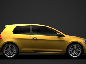 vw golf tsi 3door typ5g 2019 Modelo 3D