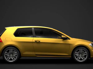 vw golf tsi 3door typ5g 2019 3D Model