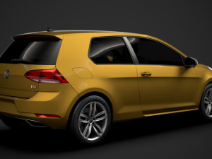 vw golf tsi 3door typ5g 2019 Modelo 3D