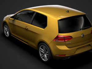 vw golf tsi 3door typ5g 2019 Modelo 3D