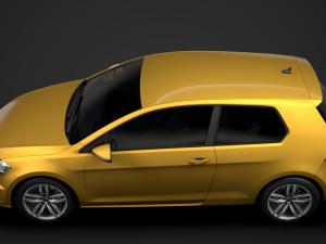 vw golf tsi 3door typ5g 2019 Modelo 3D