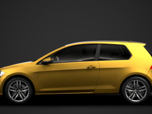 vw golf tsi 3door typ5g 2019 Modelo 3D