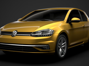 vw golf tsi 3door typ5g 2019 Modelo 3D