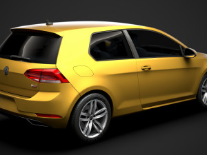 vw golf tsi 3door typ5g 2019 Modelo 3D