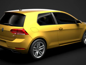 vw golf tsi 3door typ5g 2019 3D Model
