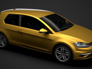 vw golf tsi 3door typ5g 2019 Modelo 3D