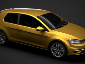 vw golf tsi 3door typ5g 2019 3D Model