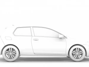 vw golf tsi 3door typ5g 2019 3D Model