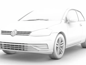 vw golf tsi 3door typ5g 2019 3D Model