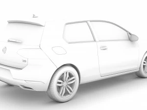 vw golf tsi 3door typ5g 2019 3D Model